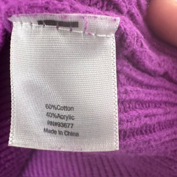 a.n.a Womens Purple Cable Knit Long Sleeve Sweater Womens size Large - Picture 5 of 7